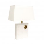 Verona Marble and Metal Table Lamp -22x9.5, White/Gold and On-Off Switch