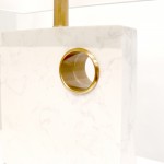 Verona Marble and Metal Table Lamp -22x9.5, White/Gold and On-Off Switch
