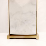 Reign White Marble and Gold Metal Body Table Lamp - H25"xW16"xD8", On-Off Switch