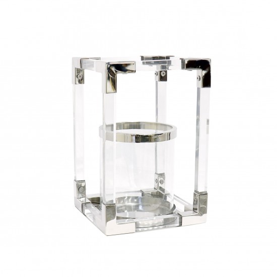 Lantern Soren Steel&glass Lucite, Stainless Steel Clear 0'10" X 1' 2"