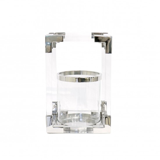 Lantern Soren Steel&glass Lucite, Stainless Steel Clear 0'10" X 1' 2"