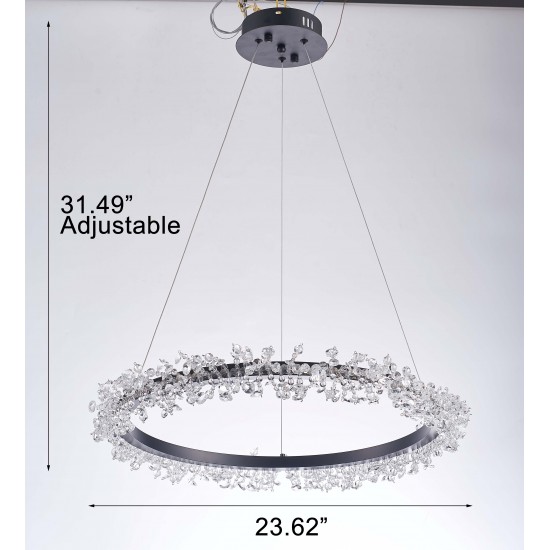 Pasargad Home Claire Collection Metal & Crystal Chandelier Lights