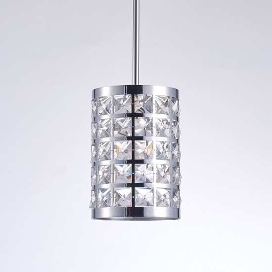 Pendant Light Hermoza Metal&cryst Metal, Crystal Chrome 0' 6" X 4' 0"