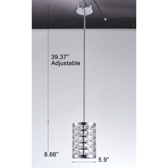 Pendant Light Hermoza Metal&cryst Metal, Crystal Chrome 0' 6" X 4' 0"