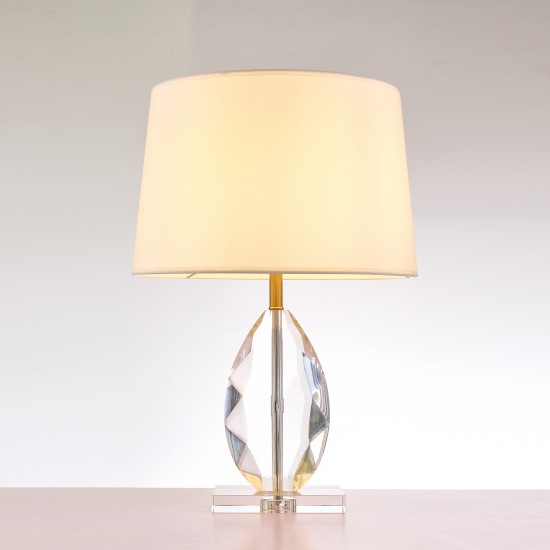 Pasargad Home Lauren Collection Metal & Crystal Table Lamp Lights
