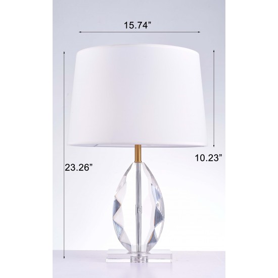 Pasargad Home Lauren Collection Metal & Crystal Table Lamp Lights