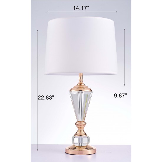 Pasargad Home Luxus Collection Metal & Crystal Table Lamp Lights
