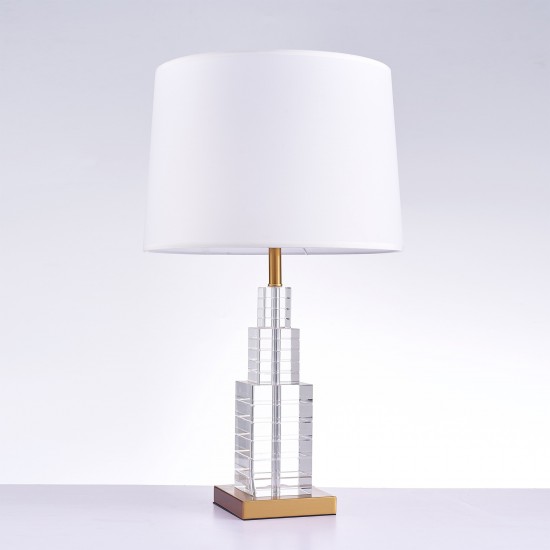 Pasargad Home Ramirez Collection Metal & Crystal Table Lamp Lights