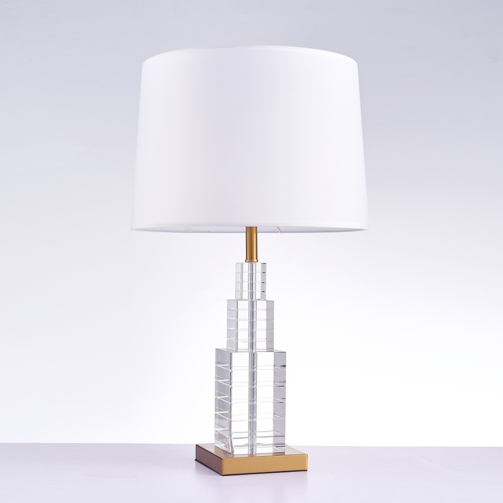 Pasargad Home Ramirez Collection Metal & Crystal Table Lamp Lights