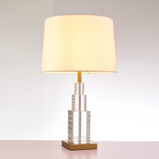 Pasargad Home Ramirez Collection Metal & Crystal Table Lamp Lights