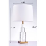 Pasargad Home Ramirez Collection Metal & Crystal Table Lamp Lights