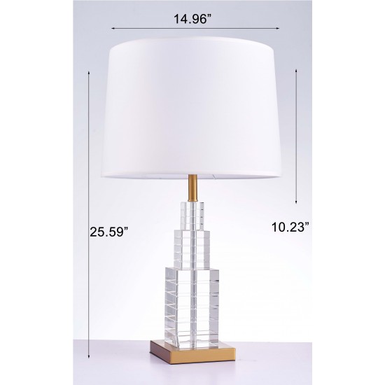 Pasargad Home Ramirez Collection Metal & Crystal Table Lamp Lights