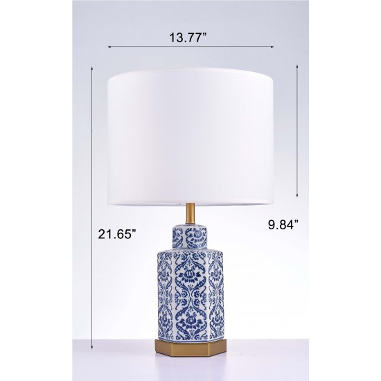 Pasargad Home Destro Collection Metal & Ceramic Table Lamp Lights