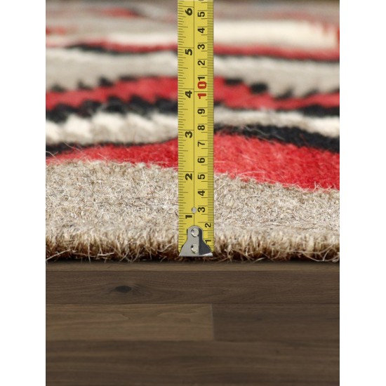 Navajo Style Hand-Woven Wool Mocha Area Rug- 4'11" X 7' 0" PNT-200 5X7