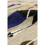 Pasargad Home Navajo Style Hand-Woven Wool Multicolor Area Rug- 4' 2" X 7'10"
