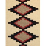 Pasargad Home Navajo Style Hand-Woven Wool Ivory Area Rug- 5' 0" X 7' 1"