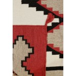 Pasargad Home Navajo Style Hand-Woven Wool Ivory Area Rug- 5' 0" X 7' 1"