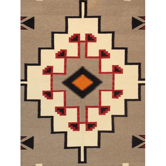 Pasargad Home Navajo Style Hand-Woven Wool Mocha Area Rug- 9' 8" X 13' 7"