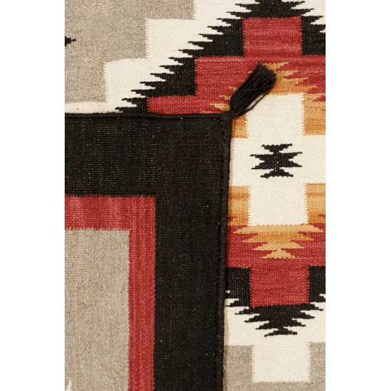 Pasargad Home Navajo Style Hand-Woven Wool Mocha Area Rug- 9' 8" X 13' 7"