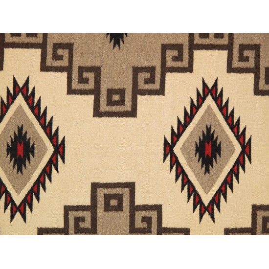 Pasargad Home Navajo Style Hand-Woven Wool Mocha Area Rug- 8'11" X 11'11"