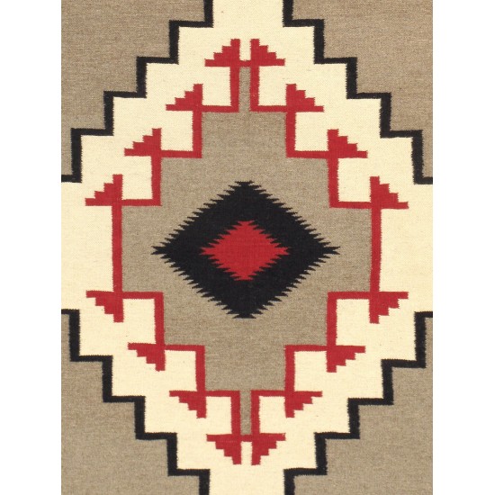 Pasargad Home Navajo Style Hand-Woven Wool Mocha Area Rug- 9' 0" X 11' 8"