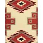 Pasargad Home Navajo Style Hand-Woven Wool Red Area Rug- 8' 1" X 9'11"