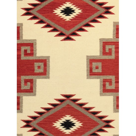 Pasargad Home Navajo Style Hand-Woven Wool Red Area Rug- 8' 1" X 9'11"