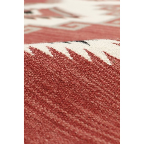 Pasargad Home Navajo Style Hand-Woven Wool Red Area Rug- 8' 1" X 9'11"