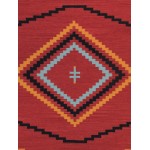 Pasargad Home Navajo Style Hand-Woven Wool Red Area Rug- 8' 3" X 9'11"