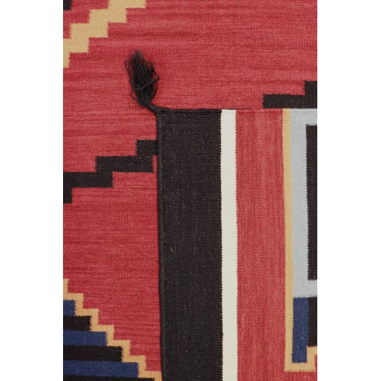 Pasargad Home Navajo Style Hand-Woven Wool Red Area Rug- 8' 3" X 9'11"