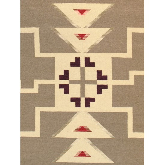 Navajo Style Hand-Woven Wool L. Brown Area Rug- 8'11" X 12' 0" PNT-222 9X12