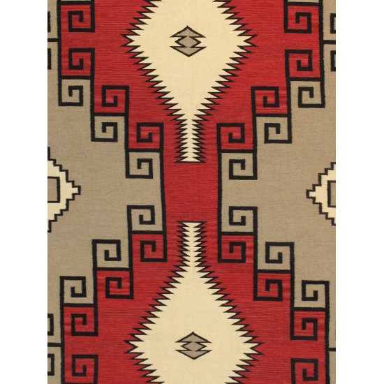 Pasargad Home Navajo Style Hand-Woven Wool L. Brown Area Rug- 9' 0" X 12' 1"