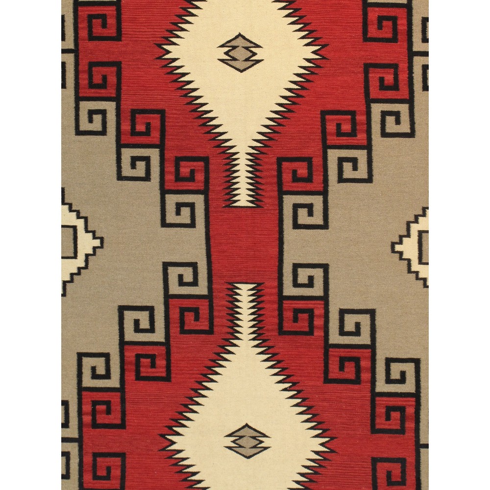 Pasargad Home Navajo Style Hand-Woven Wool L. Brown Area Rug- 9' 0" X 12' 1"