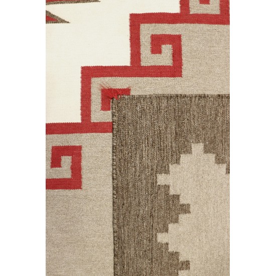 Pasargad Home Navajo Style Hand-Woven Wool L. Brown Area Rug- 8'11" X 12' 3"