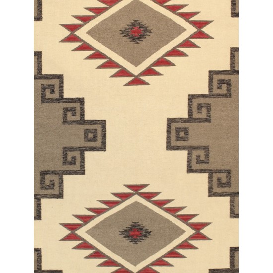 Pasargad Home Navajo Style Hand-Woven Wool L. Brown Area Rug- 9' 0" X 11'11"