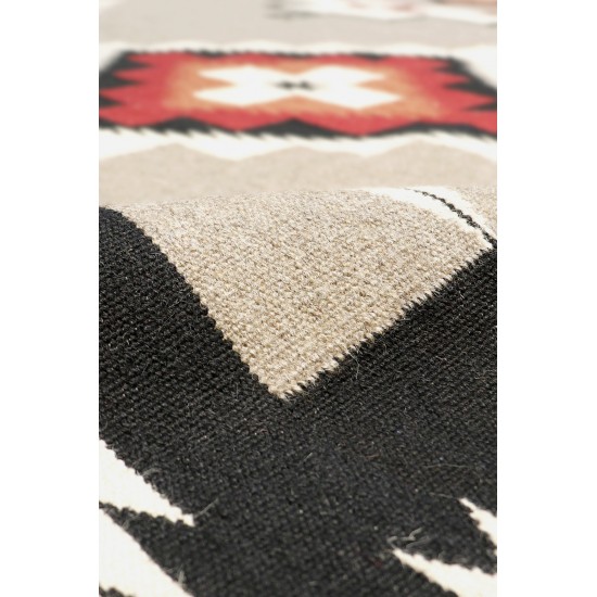 Pasargad Home Navajo Style Hand-Woven Wool Mocha Area Rug-10' 0" X 13' 7"