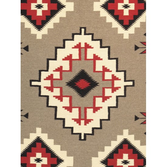 Pasargad Home Navajo Style Hand-Woven Wool Mocha Area Rug- 8' 0" X 9'10"