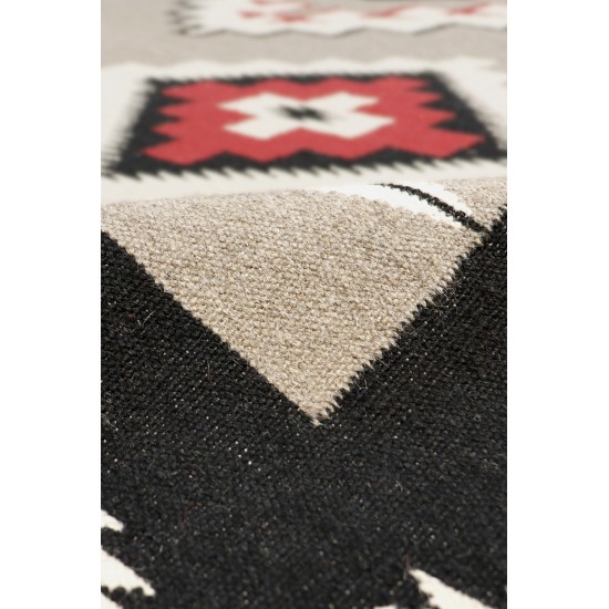 Pasargad Home Navajo Style Hand-Woven Wool Mocha Area Rug- 8' 0" X 9'10"