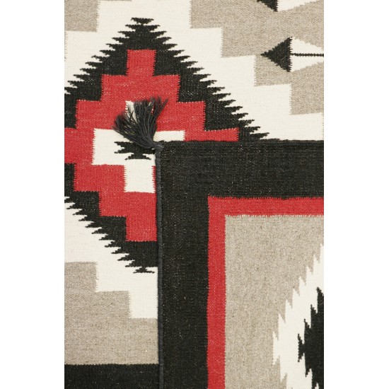 Pasargad Home Navajo Style Hand-Woven Wool Mocha Area Rug- 8' 0" X 9'10"