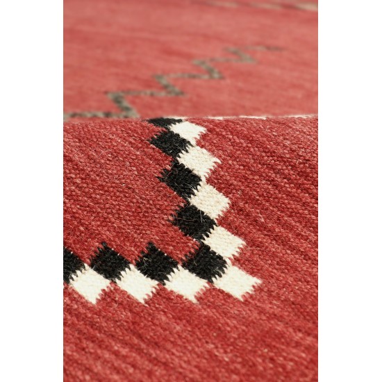 Pasargad Home Navajo Style Hand-Woven Wool Red Area Rug- 8' 3" X 10' 0"