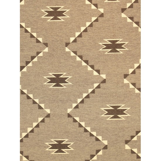 Pasargad Home Navajo Style Hand-Woven Wool Mocha Area Rug- 8' 1" X 10' 0"