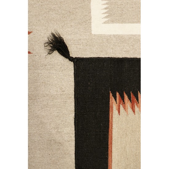 Pasargad Home Navajo Style Hand-Woven Wool Mocha Area Rug- 8' 2" X 10' 0"