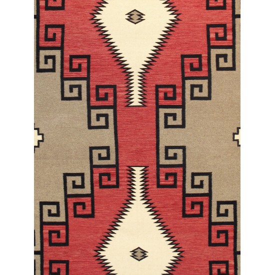 Pasargad Home Navajo Style Hand-Woven Wool Mocha Area Rug-10' 0" X 14' 0"