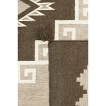 Pasargad Home Navajo Style Hand-Woven Wool Brown Area Rug- 8' 0" X 9'10"