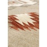 Pasargad Home Navajo Style Hand-Woven Wool Ivory Area Rug- 8' 0" X 9'10"