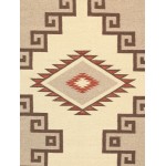 Pasargad Home Navajo Style Hand-Woven Wool Beige Area Rug- 8' 1" X 10' 0"