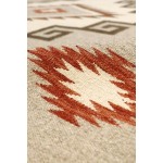 Pasargad Home Navajo Style Hand-Woven Wool Beige Area Rug- 8' 1" X 10' 0"