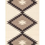 Pasargad Home Navajo Style Hand-Woven Wool Mocha Area Rug- 8' 0" X 9'11"