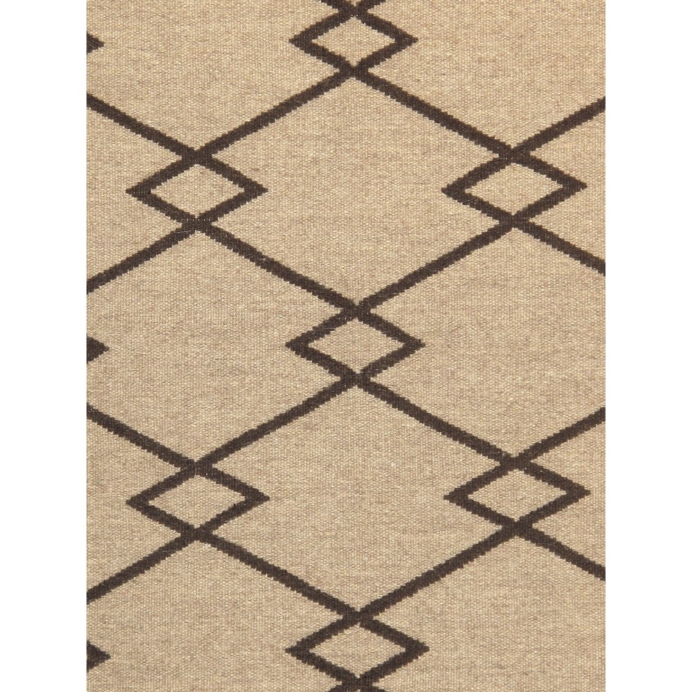 Pasargad Home Navajo Style Hand-Woven Wool Mocha Area Rug- 3' 1" X 4'10"