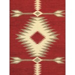 Pasargad Home Navajo Style Hand-Woven Wool Red Area Rug- 3' 2" X 4'10"